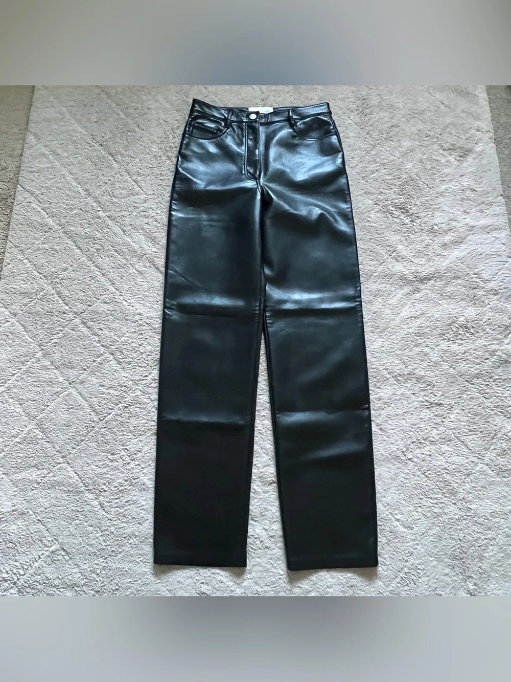 Aritzia Wilfred The‎ Melina Pants Faux Leather Biker Preppy Minimalist Moto Sz 6
